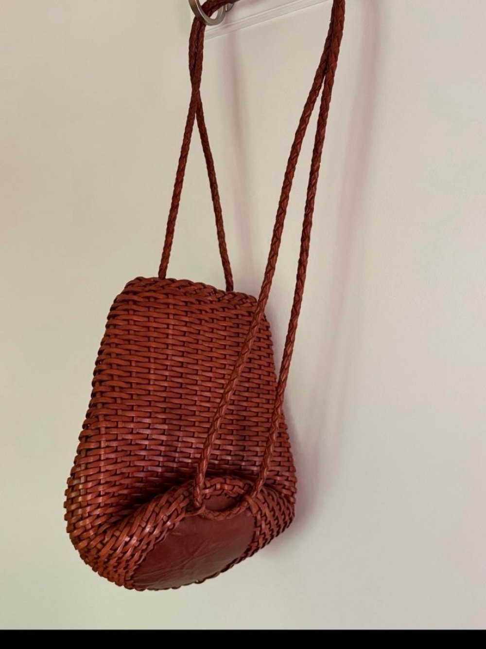 Vintage Italian Ellepi Woven Leather Bucket Bag, backpack adjustable purse - Picture 3 of 8